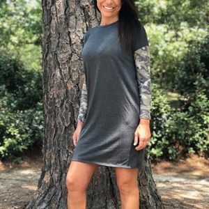 Camo sleeve dress